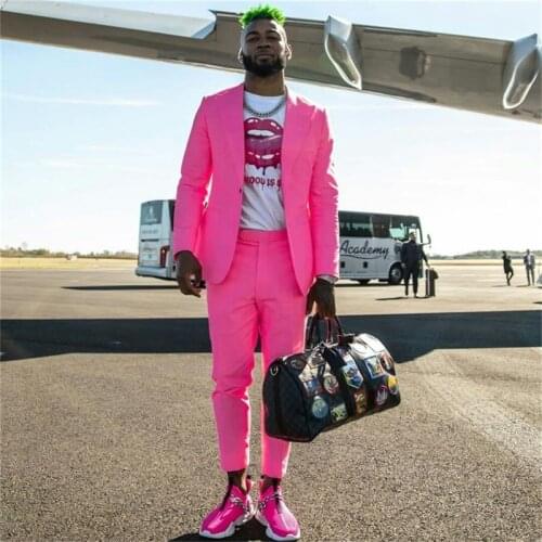 Summer Light Pink Business Men Blazer 3 Piece Beach Groom Tuxedos For Wedding Formal Prom Suit (Jacket+Pants) Chic Streetwear