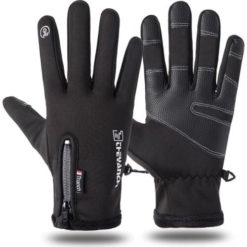 Cold-proof Ski Gloves Waterproof Winter Gloves Cycling Fluff Warm Gloves For Touchscreen Cold Weather Windproof Anti Slip