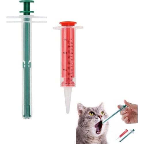 Pet Dog Cat Medicine Feeder Push Type Reusable Pet Tablet Pills Feeder Dispenser Medicine Feeding Water Syringe