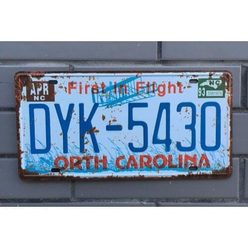 Car No. Decor Metal Plates Vintage Metal tin sign Bar Wall art craft painting metal art for Home Bar Store Pub 15x30cm