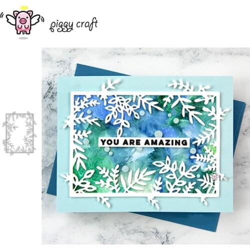 Piggy Craft metal cutting dies cut die mold Leaves leaf frame Scrapbook paper craft knife mould blade punch stencils dies
