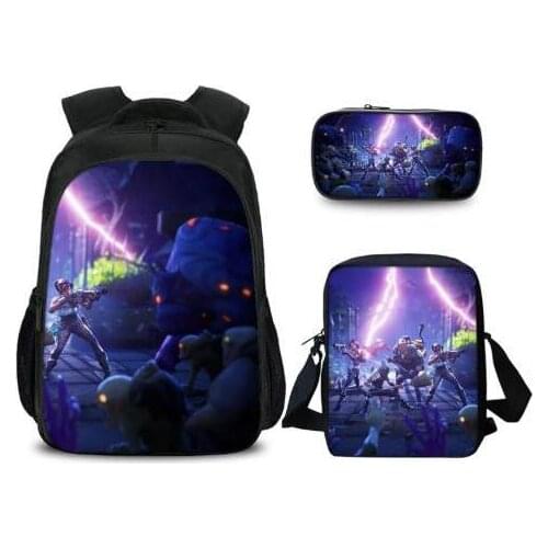 Boys &Girls Mochila Infantil Hot Game Battle Royale 3pcs Children Schoolbag Famous Cartoon Character Backpack for Teenager