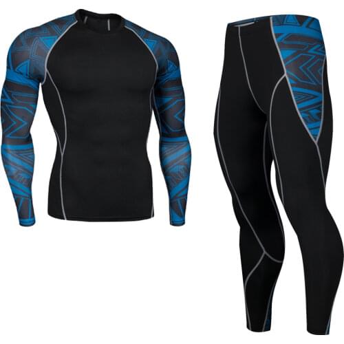 Rashgard male 2019 winter 3D Teen Wolf Set Men Compression Clothing Crossfit Thermal Underwear Mens Fitness Set MMA Clothing