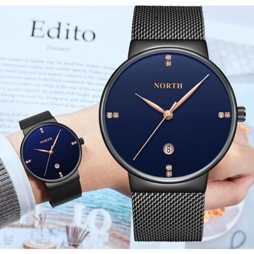 NORTH Luxury Brand Watch Men Mesh Belt Casual Business Men Watches Fashion Sport Quartz Watch Waterproof Clock Relogio Masculino