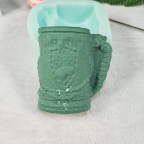 QT0256 PRZY 2D Beer Mug Molds Silicone Mold Beer Mug Soap Molds Gypsum Chocolate Candle Candy Mold Soap Making Clay Resin Moulds