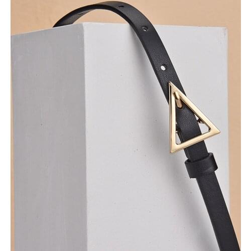 New Style Triangle Buckle Thin Belt Womens Decorative Dress Korean Fashion Style Matching Jeans Belt Simple