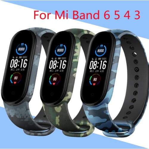 Correa Mi Band 5 4 3 Strap Silicone for Xiaomi Replacement Bracelet Watch Band Pulseira Smart Fitness Wrist Belt Camouflage