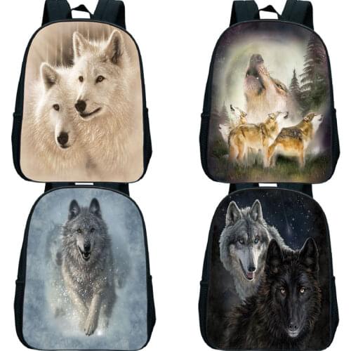 3D Howling Wolf Backpack Childrens Backpack for Boys Girls Kindergarten Bags Kids Preschool School Bags Back To School Gifts