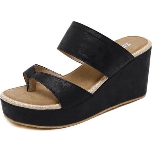 New Arrival womens sandals Women Summer Fashion Leisure Fish Mouth Sandals Thick Bottom Slippers wedges shoes women