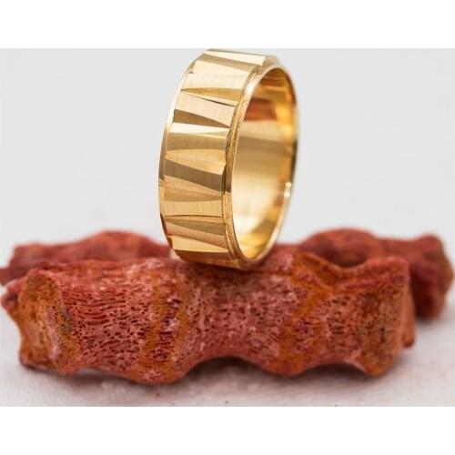 Grecian Model Gold Color Silver Unisex Wedding Ring