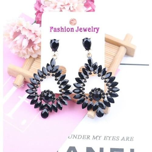 VEYO Elegant Hollow out Full Crystal Drop Earrings for Women New Fashion Jewelry Gift