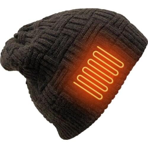 USB Charging Heating Cap Men And Women Winter Electric Heating Warm Hat Outdoor Cold Hat Knitted Electric Heating Hat Tides