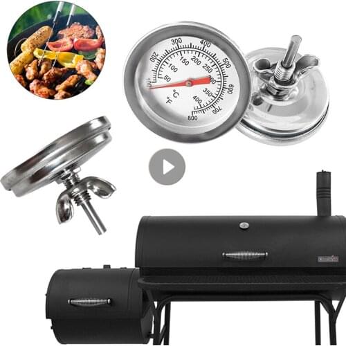 Stainless Steel Barbecue Thermometer Smoker Grill Temperature Gauge Barbecue Thermometer Cooking Food Probe Household Grill Oven
