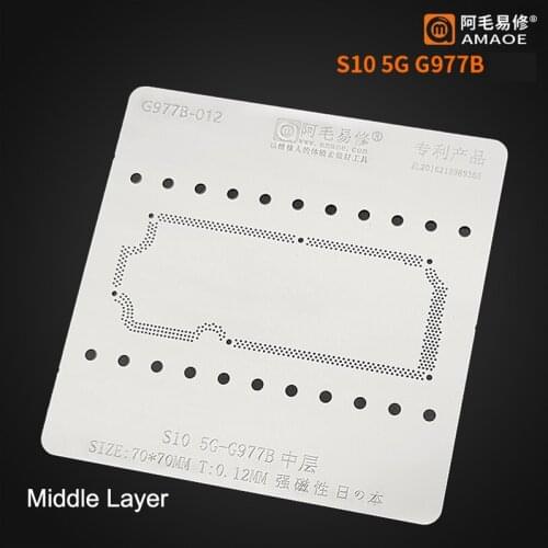 Amaoe BGA Reballing Stencil for Samsung S10 Note Middle Layer G977N G977B N975 Motherboard Repair Stencil