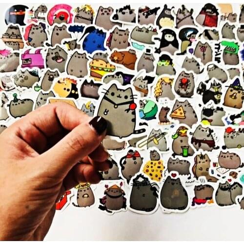 50/100 pcs Fat gil pussy Graffiti Waterproof Skateboard Travel Suitcase Phone Laptop Luggage Stickers Cute Kids Girl Toys