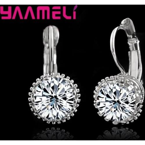 Classic 925 Sterling Silver Earrings For Women Shining Cubic Zircon Hoop Earring Jewelry Valentine Days Gift Accessory