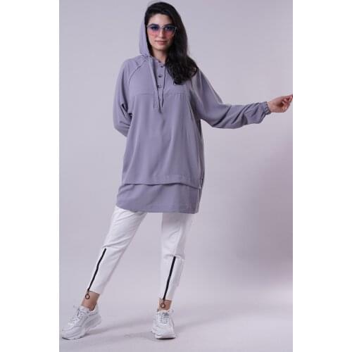 MANGA Womens Hooded Sweart with Buttons