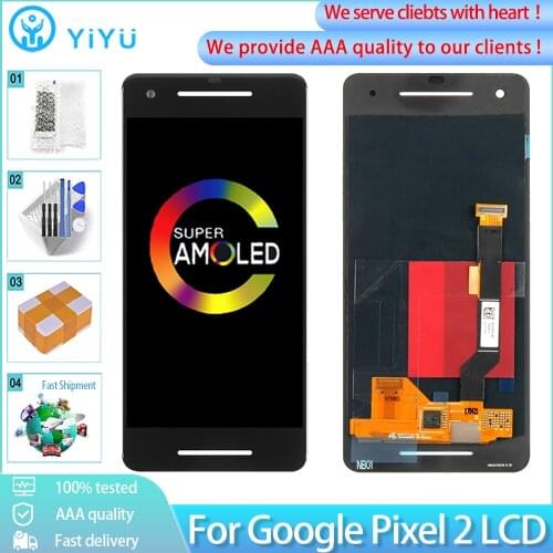 5.0" Orig AMOLED For Google Pixel 2 Pixel2 LCD Display Touch Screen Digitizer Assembly No Dead Pixels Replacement Parts + Tools