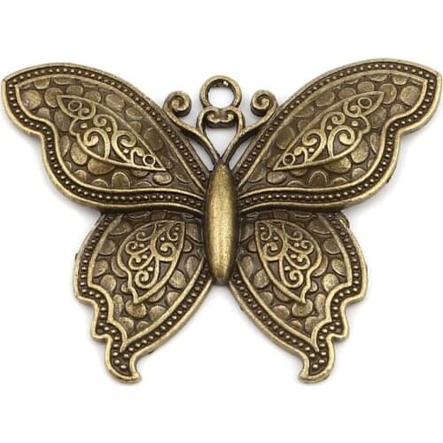 2PCs Green Butterfly Charms Pendants Delicate Accessories For DIY Neckalce Jewelry Making Pendants 7x5.3cm