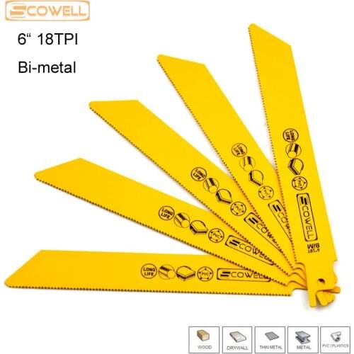 30% Off Reciprocating Saw Blades Sabre Metal 6 Inch 18TPI Material Type For Metal Cutting Diy Power Tools Accessories Machine