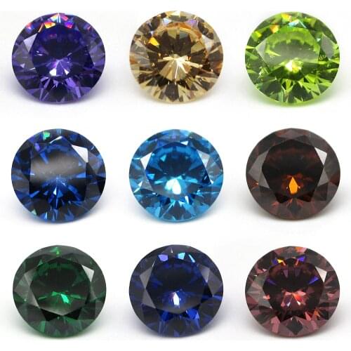 5A 1000pcs/lot 1.0mm Round Shape Brilliant Cut White Garnet black Cubic Zirconia Pink Olive Seablue Loose CZ Stone For Sale
