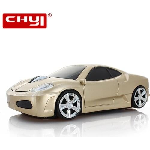 CHYI Wireless Optical Car Mouse 1600DPI USB Cool 3D Car Design Noble Gold Laptop PC Computer Game Mice Sem Fio For Kids Gift