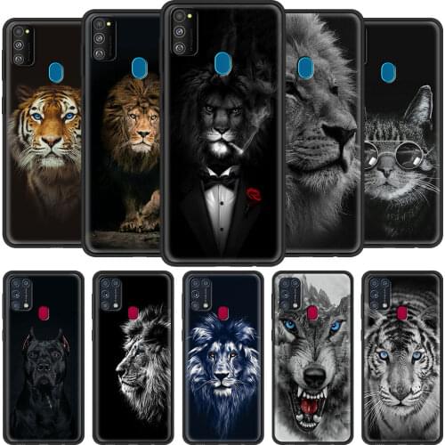 Phone Case For Samsung Galaxy M31s M30s M31 M51 M30 M20 M11 Note 20 Ultra 10 Lite Plus 9 Black Cover Wolf Lion Animal
