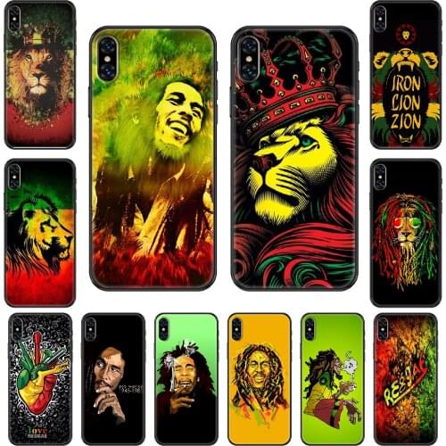 Lion reggae bob marley Phone case For iphone 4 4s 5 5S SE 5C 6 6S 7 8 plus X XS XR 11 PRO MAX 2020 black 3D prime painting
