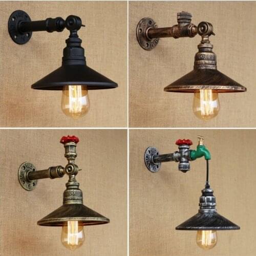 Loft Industrial Wall Lamp Antique E27 Edison Bulbs Vintage Water Pipe Wall Lamp for Living Room Home Lighting
