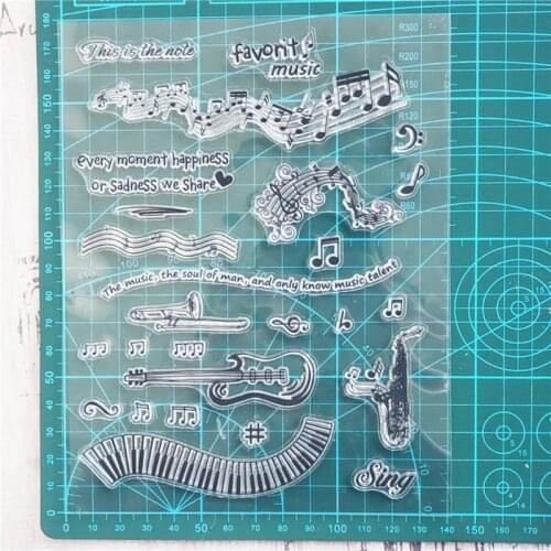 Music Notes Silicone Clear Seal Stamp DIY Scrapbook Embossing Photo Album Decor