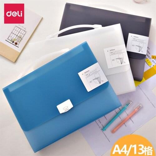 Deli Student test paper information book classification storage folder simple and fresh Korean office supplies organ bag 63950