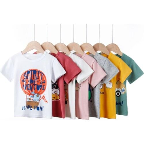 Children t-shirt Kids Tops Of Cartoon Pattern Comfortable and Soft Boys Girls T-shirt Brother And Sisters Tee