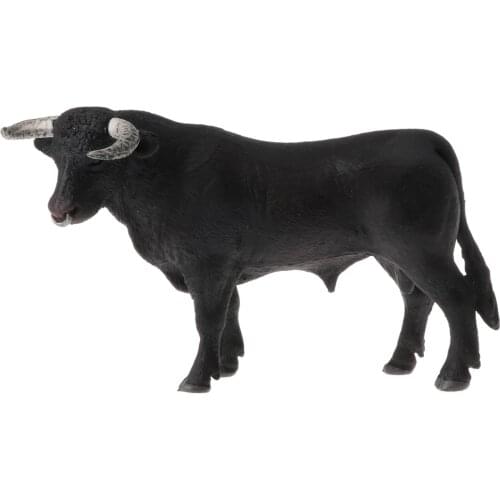 Black Bull Wildlife Animal Figurine Toy, Science Teaching Model, Home Decor Birthday Gift