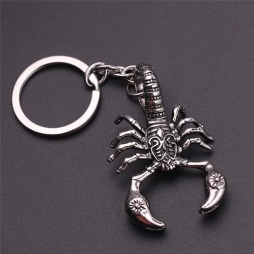 Simulation animal scorpion charm punk wind key chain scorpion key chain car key ring jewelry jewelry accessories direct sales