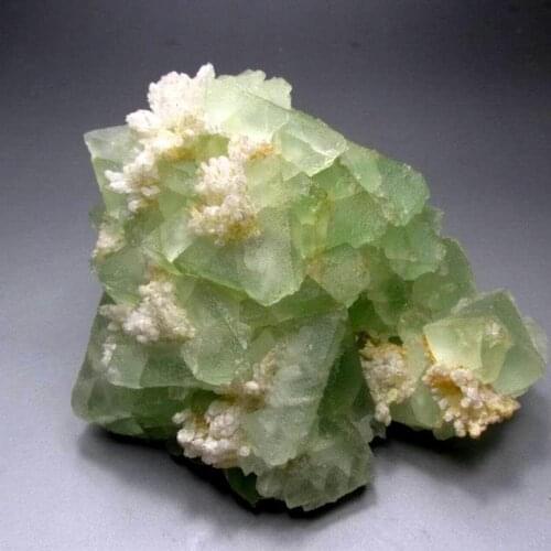 1177g Green Fluorite Cluster w/ Calcite - crystals and stones healing Mineral specimen Home Decor feng shui decoration