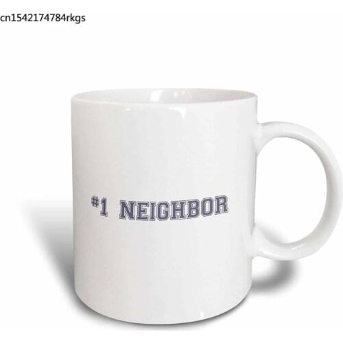 Gifts for Worlds Best and Greatest Neighbors in The Neighborhood Mug, 11 oz, Blue