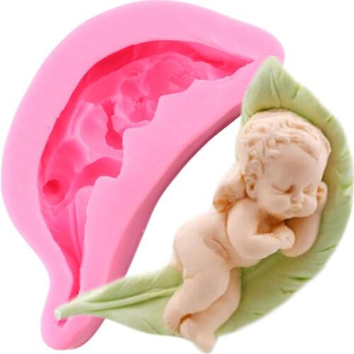 Leaves Baby Silicone Molds DIY Baby Birthday Fondant Cake Decorating Tools Soap Resin Mould Cookie Chocolate Candy Clay Moulds