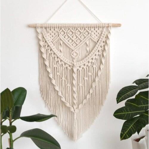Macrame Wall Hanging Tapestry Handmade Cotton Bohemian Hand-woven Pendant Gorgeous Art Crafts Home Bedroom Decoration
