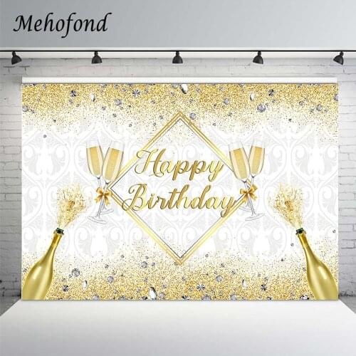 Mehofond Glitter Gold Backdrop Bokeh Sands Champagne Diamond Adults Birthday Party Decoration Photography Background Photoshoot