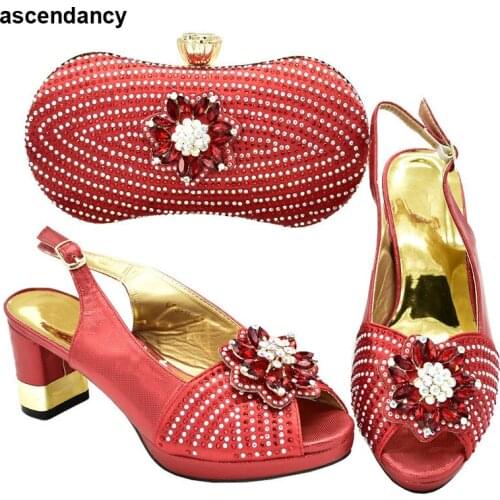 Fashion African Wedding Italian Shoe and Bag Sets Designer Luxury Shoes Women 2020 Latest Italian Shoes with Matching Bags Shoe
