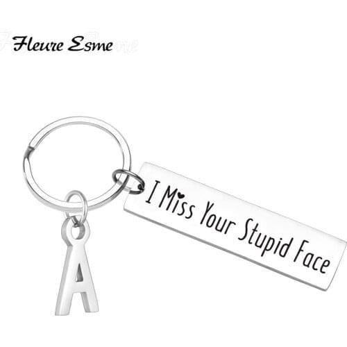 I Miss You Initials Keychain Anniversary Valentine Gifts Friendship Gifts for Boyfriend Girlfriend Husband Wife Best Friends