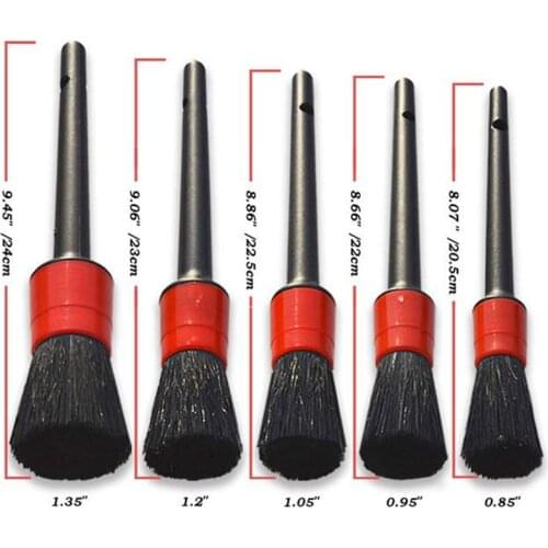 5 Different Sizes Detailing Wash Brushes Set for Cleaning Cars