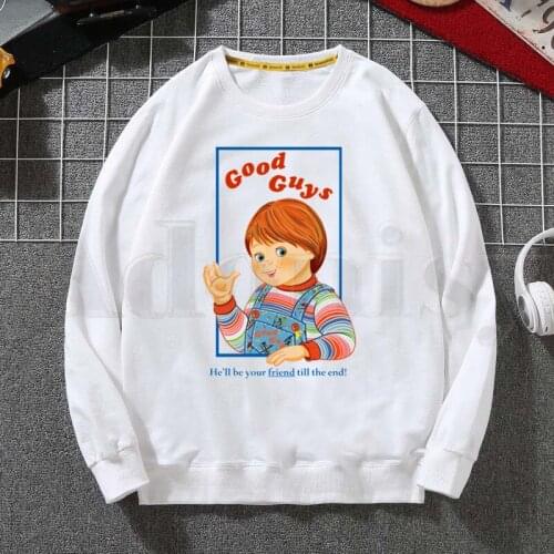 Chucky Horror Movie Cartoon Design New Men Hoodies Sweatshirt Solid Color Print Trend Coat Mens Clothes Hip-Hop Male Clothing
