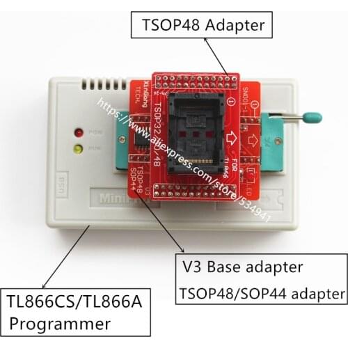 TSOP32 TSOP40 TSOP48 + TSOP48/SOP44 V3 Board for TL866CS / TL866A/ TL866II Plus universal programmer usb only