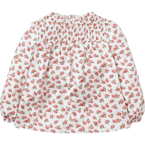 Autumn Toddler Girl Fall Clothes Designer Brand Kids Luxury Shirt Casual Cotton Tops Flower Print T Shirt for Kids 2-7 Years