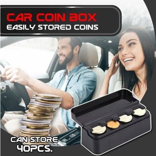 Premium Car Coin Storage Box Home Car Dual Use Coins Case Storage Box Holder Container M8617
