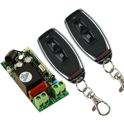 220V 1CH 10A RF Remote Control Switch Wireless Light Lamp LED Receiver 2 Transmitter EV1527 Chip