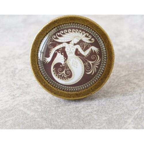 Retro Mermaid Knobs Drawer Dresser Knob Handmade Cupboard Pulls Knob Chic Kitchen Cabinet Door Handle Furniture Hardware
