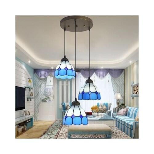 Mediterranean Sea LED Iron Glass Modern Pendant Lights Suspension Luminaire Suspendu Lighting Lamp fixture Lampe Lamparas