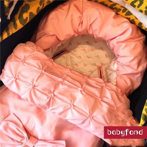 Baby Stroller Ins Baby Sleeping Bag Autumn And Winter Thickening Cotton-padded Anti Tipi Newborn Stroller 100% Cotton